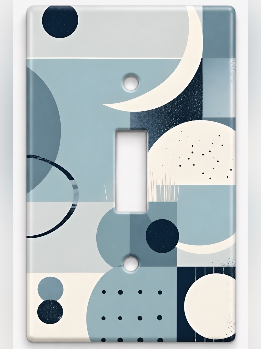 Handmade Mid Century Modern Blue Abstract Toggle Light Switch Cover